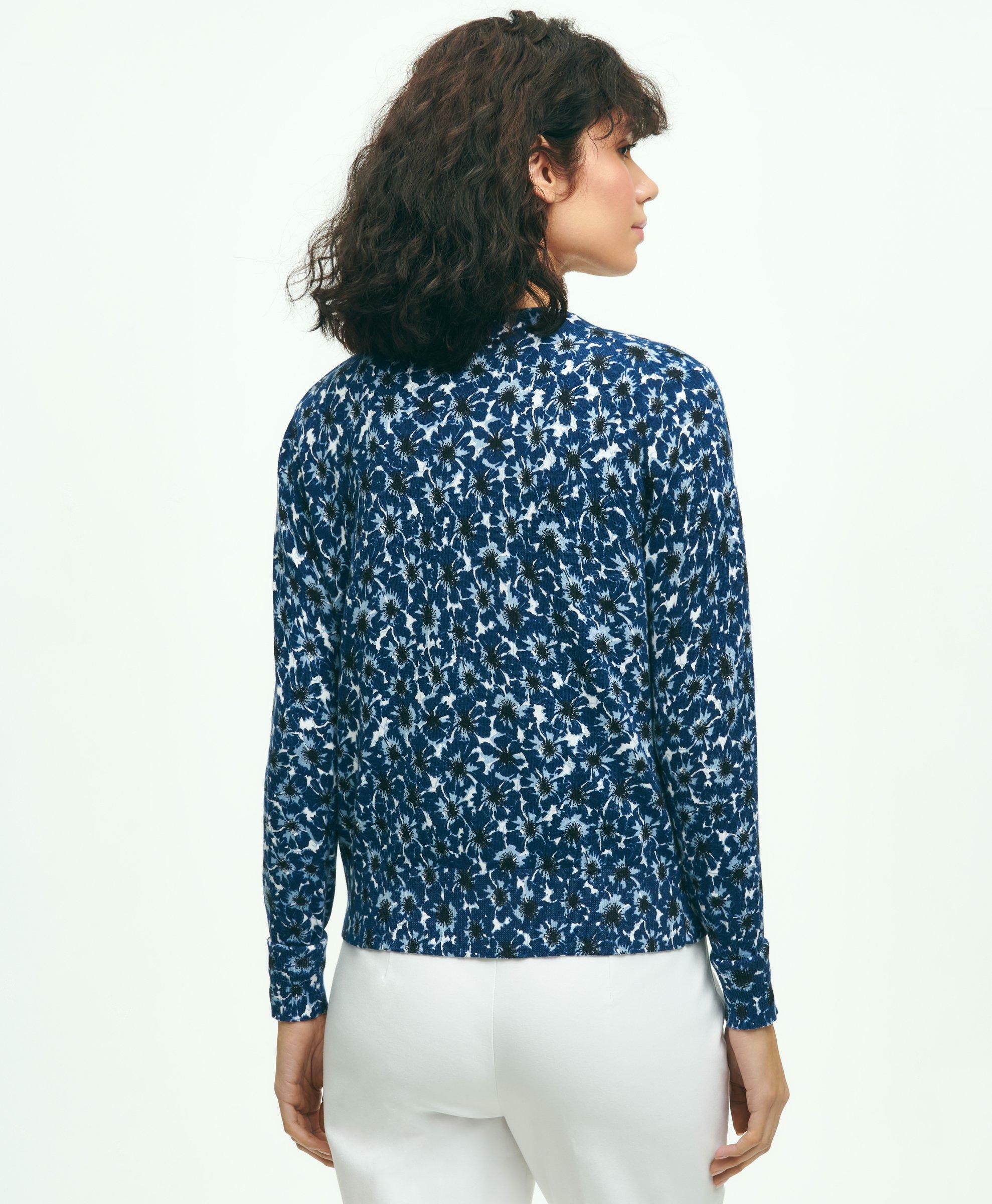 Brooks Brothers Women's Cotton Poppy Cardigan Sweater | Blue