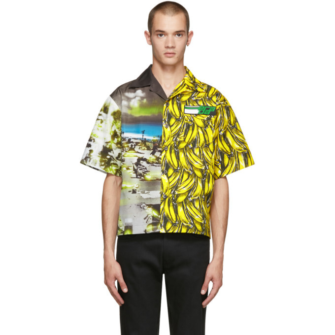 Prada Multicolor Short Sleeve Bananas and Beach Shirt Prada