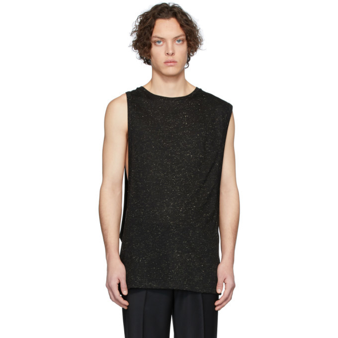 Martin Asbjorn Black and Gold Lurex Damien Tank Top Martin Asbjorn