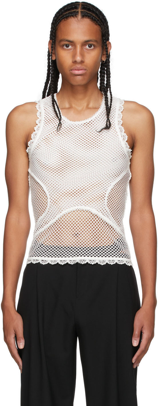 off white lace tank top