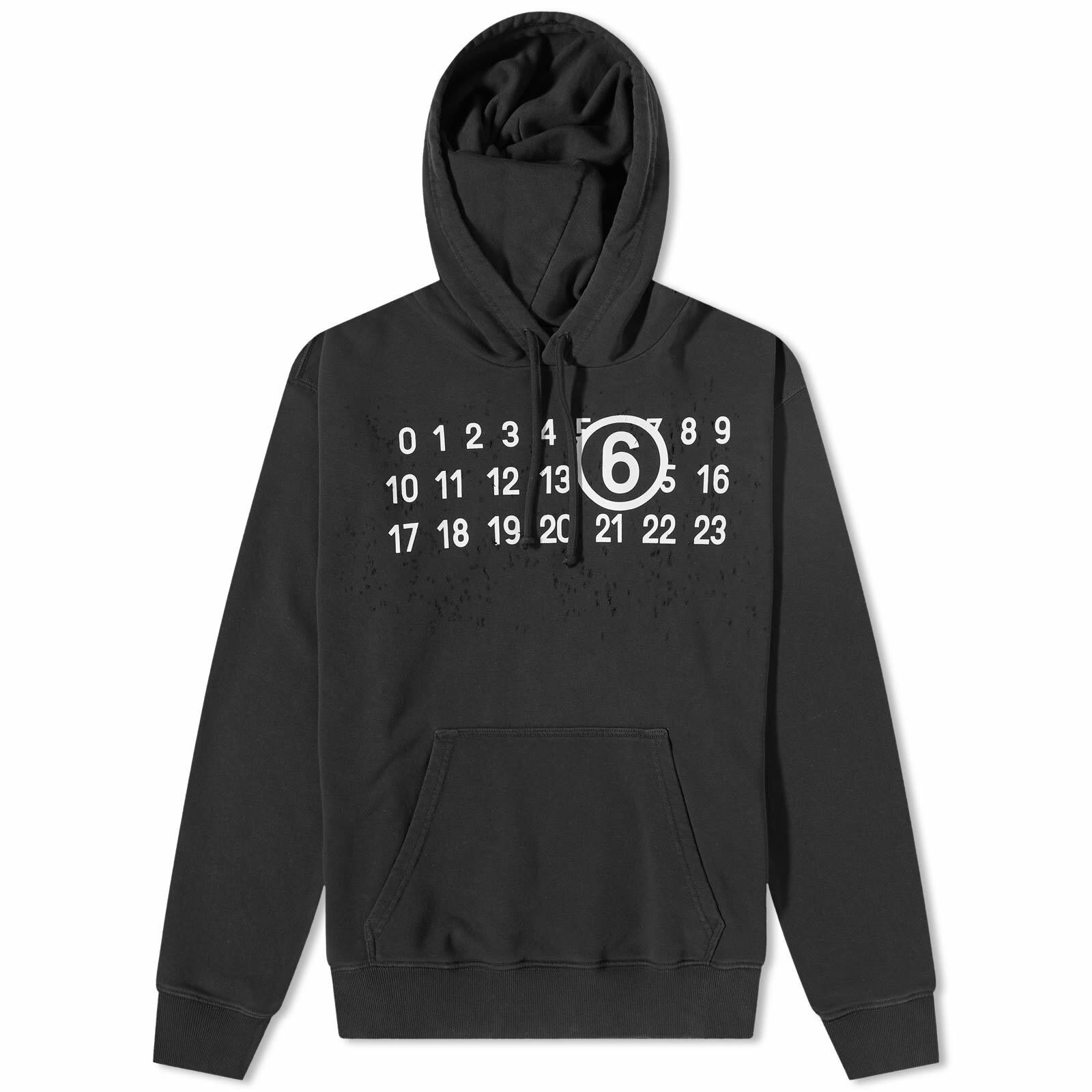 MM6 Maison Margiela Men's Chest Logo Hoody in Black MM6 Maison Margiela