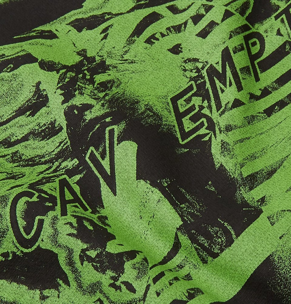 Cav Empt - Tut Card Printed Loopback Cotton-Jersey Hoodie - Green