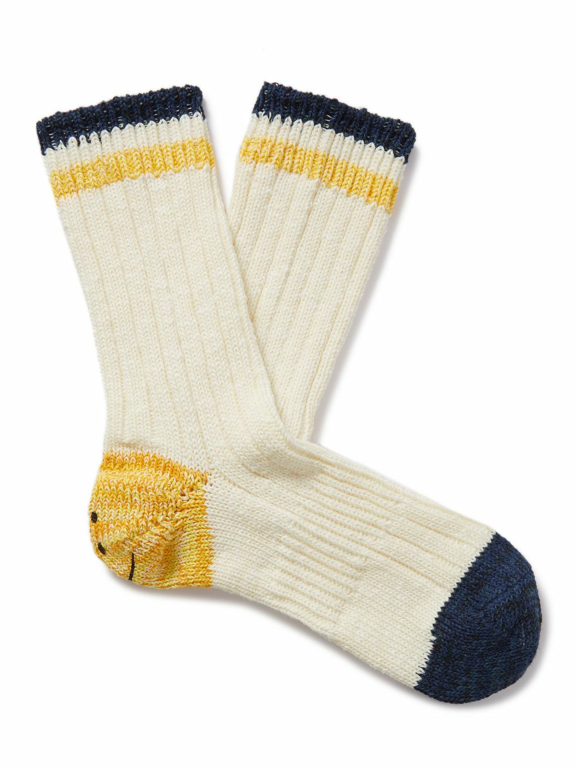 KAPITAL - Intarsia Cotton and Hemp-Blend Socks KAPITAL