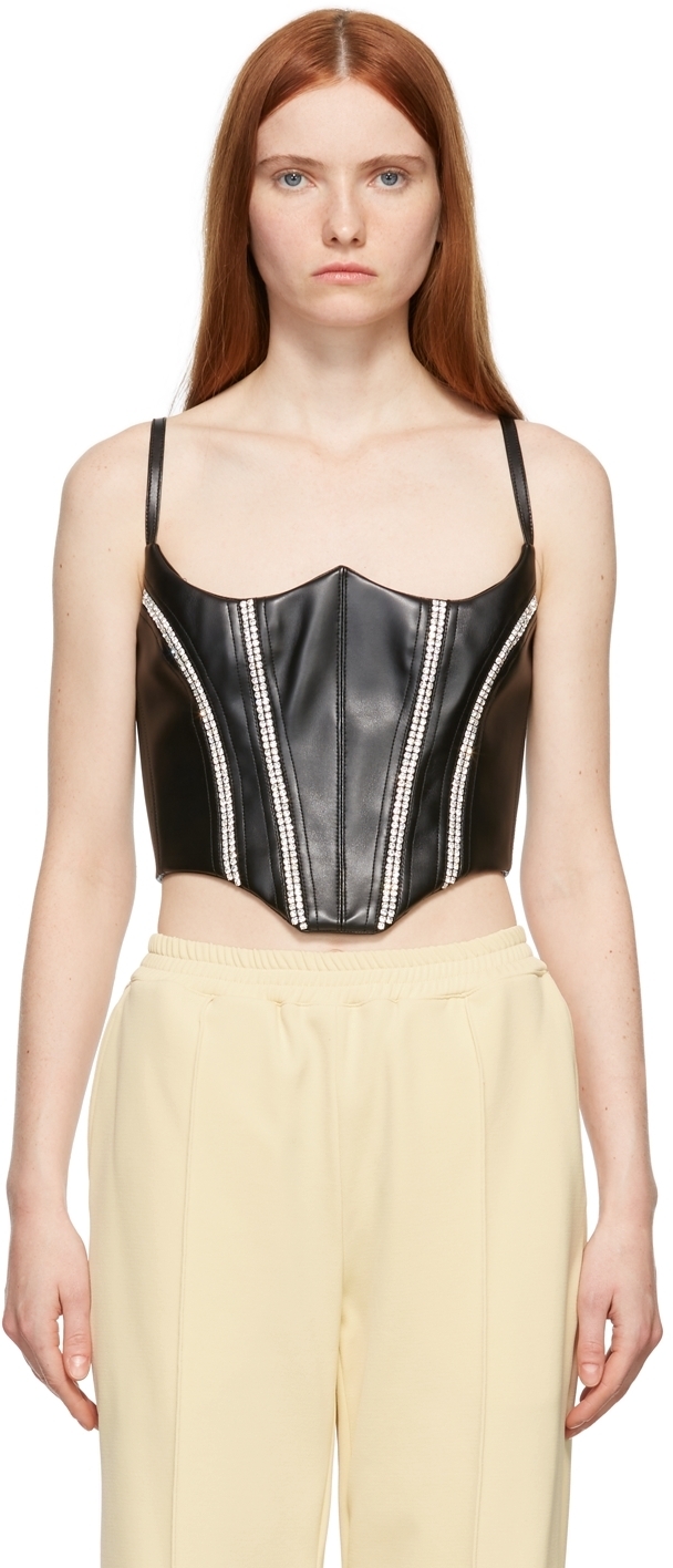 AREA Black Corset Tank Top AREA