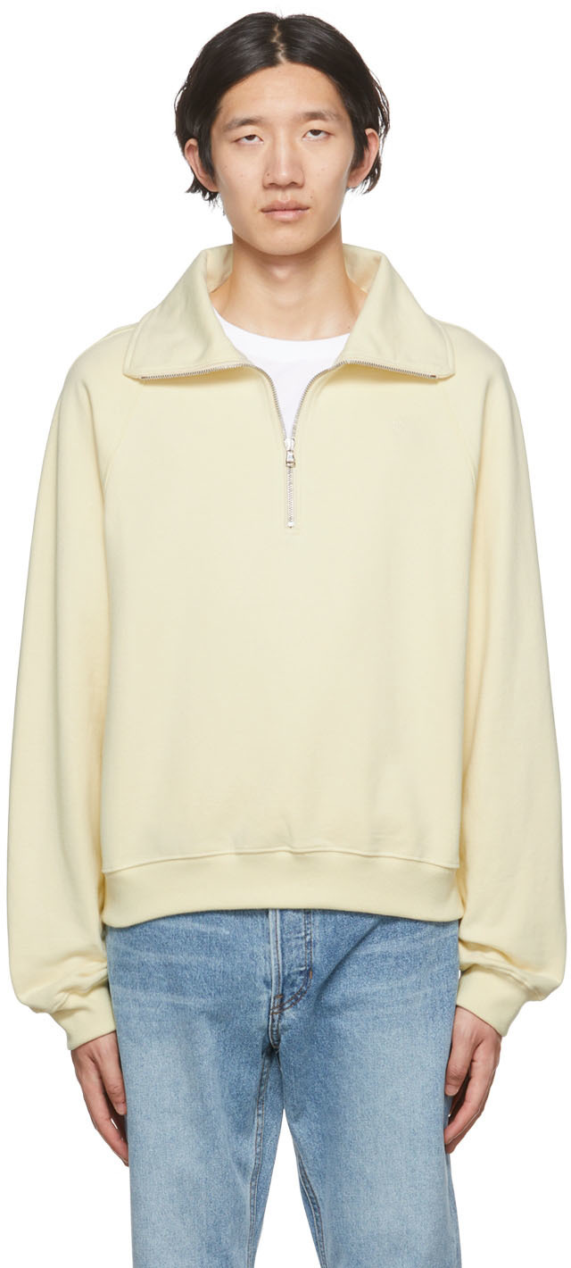 Recto SSENSE Exclusive Yellow Half-Zip Sweater Recto