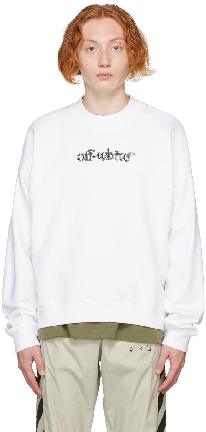 Off-White White Slanted Logo Skate Sweatshirt Off-White