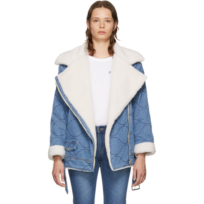 denim sherpa moto jacket