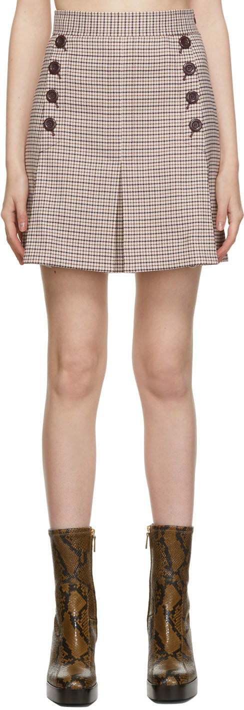 chloe check skirt