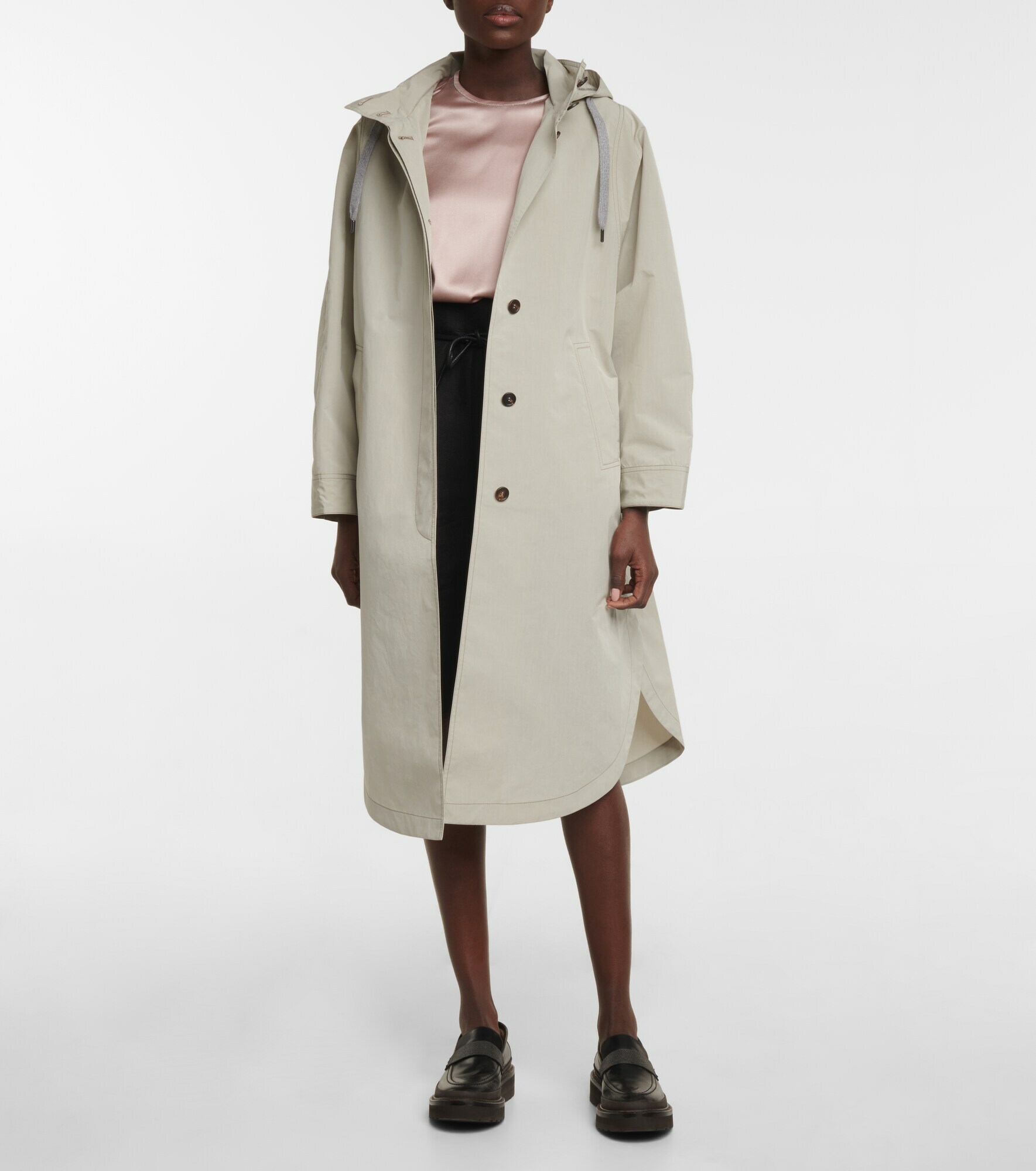 Brunello Cucinelli - Hooded cotton-blend raincoat Brunello Cucinelli