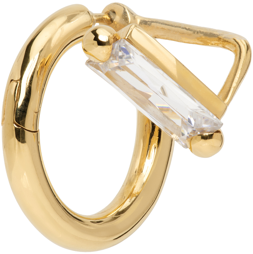 Alan Crocetti Gold Clear Hybrid Hoop Earring Alan Crocetti