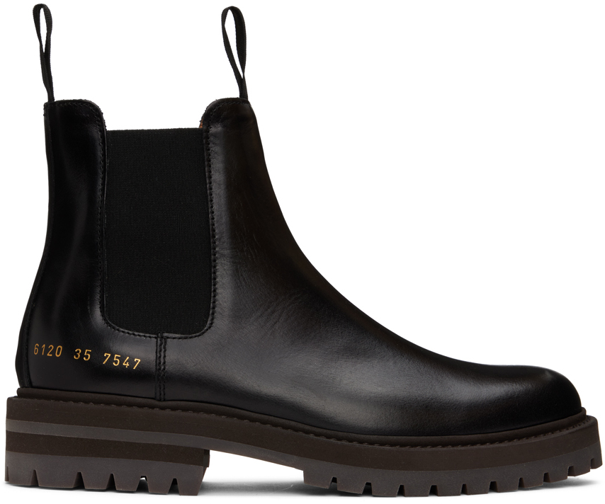 Common Projects Black Grained Chelsea Boots Common Projects
