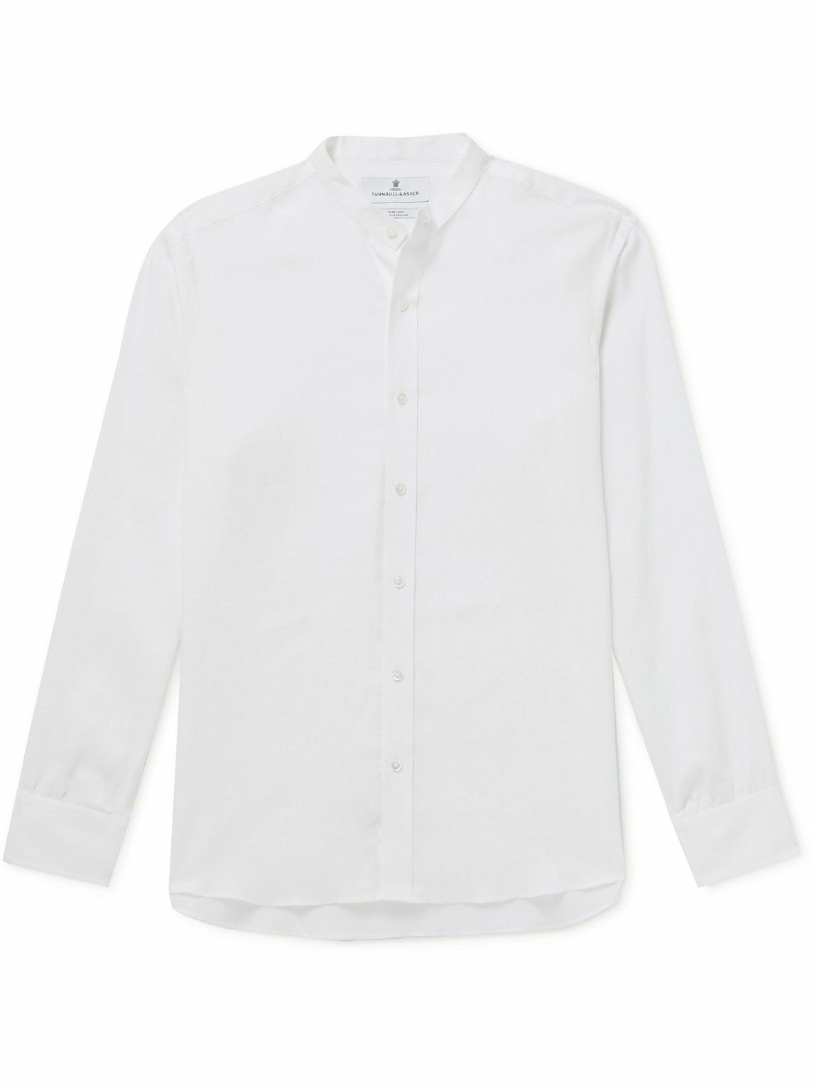 Turnbull & Asser - Blake Grandad-Collar Linen Shirt - White Turnbull ...
