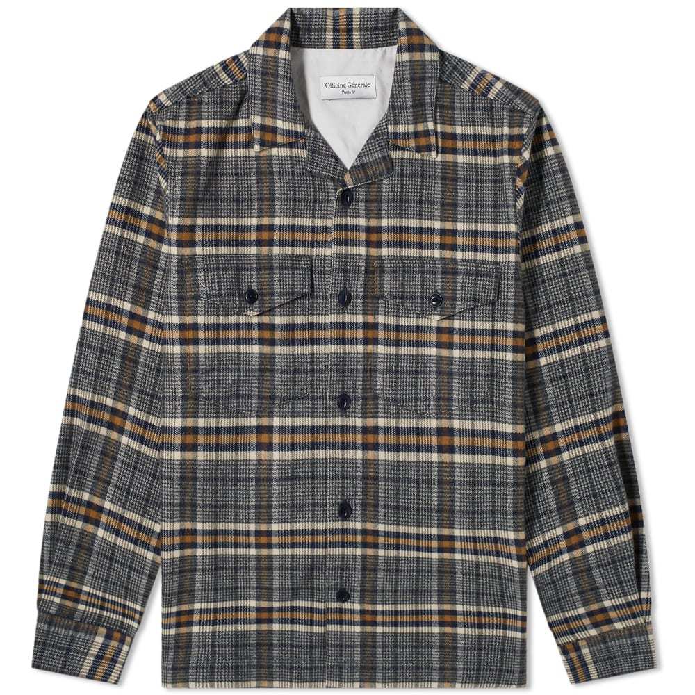 Officine Generale Jonas Flannel Check Overshirt Officine Generale