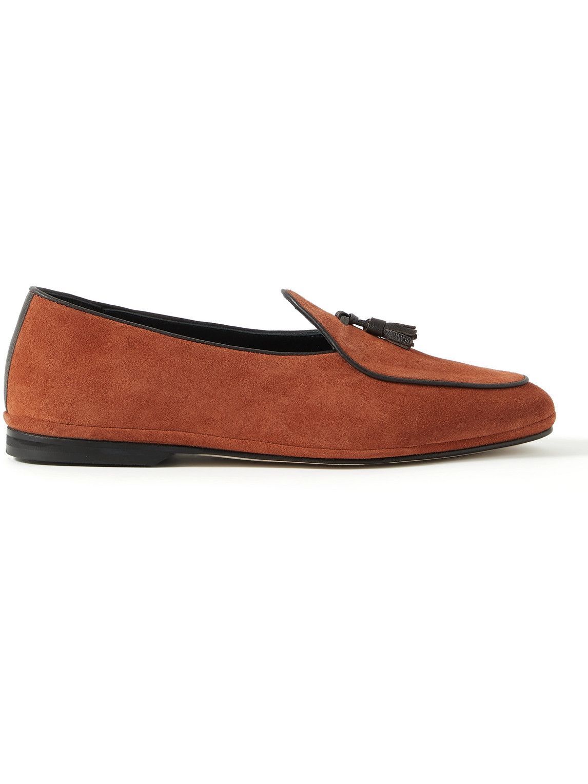 Rubinacci - Marphy Leather-Trimmed Suede Tasselled Loafers - Brown ...