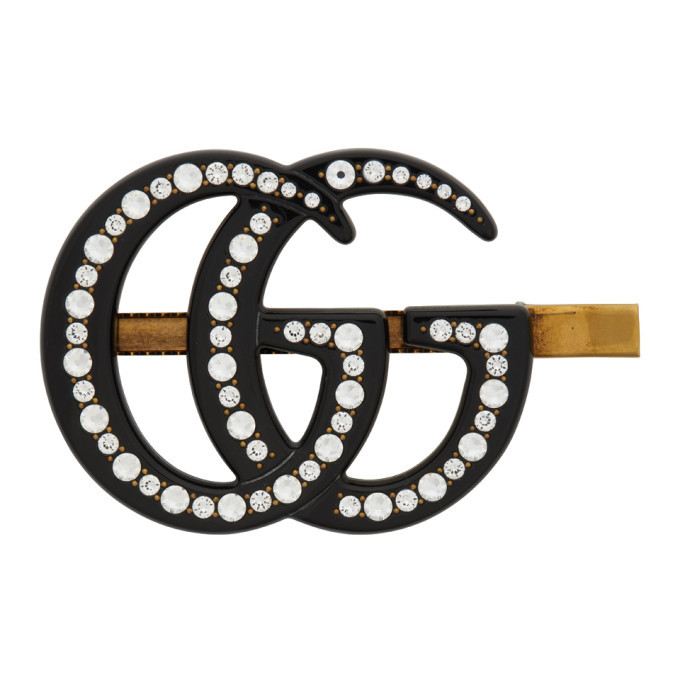 Gucci Black Large Double G Hair Clip Gucci