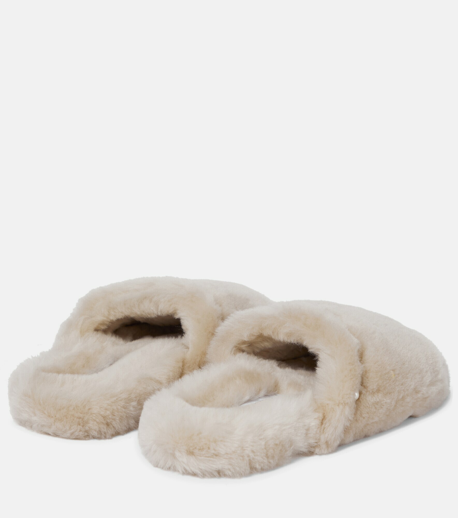 Jimmy Choo - Acinda embellished shearling slides Jimmy Choo