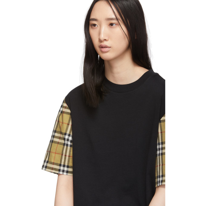 Burberry Black Serra Check T-Shirt Burberry