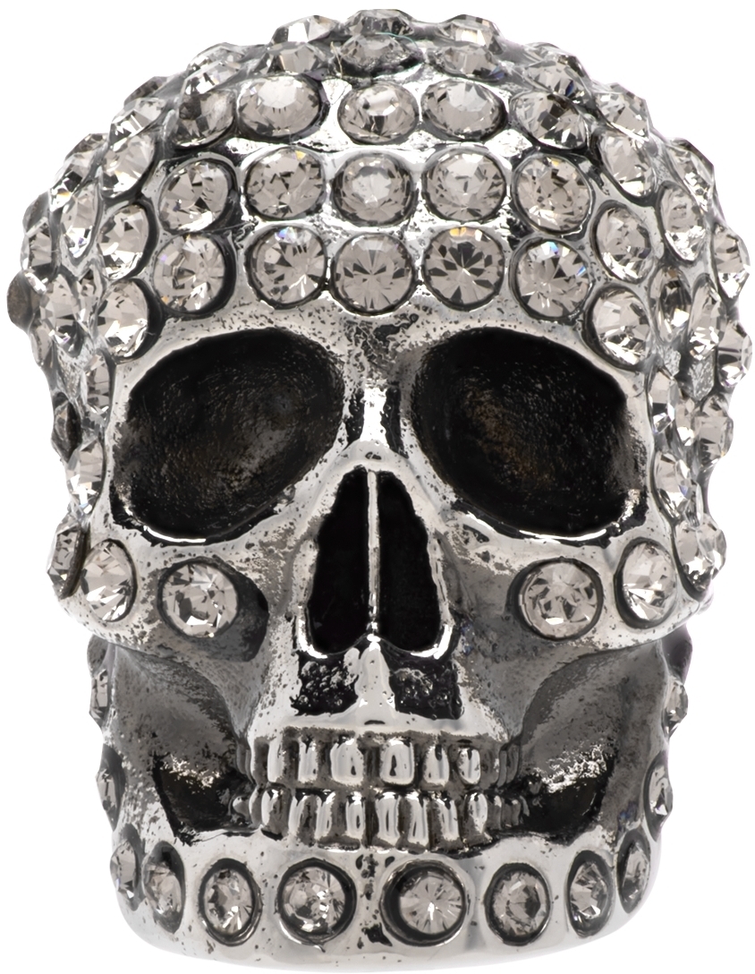 Photo: Alexander McQueen Silver Pavé Skull Single Earring