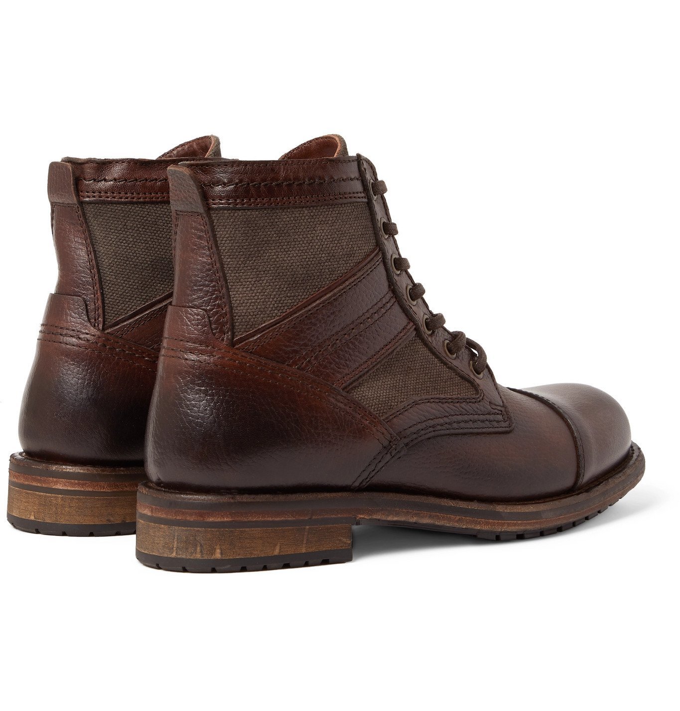 Belstaff - Trent Canvas and Full-Grain Leather Boots - Brown Belstaff