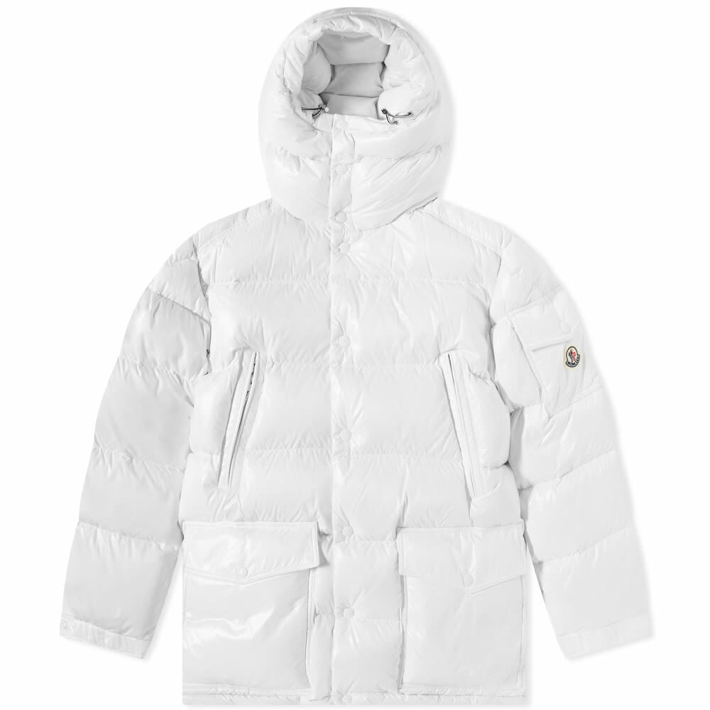 Moncler Men's Chiablese Long Down Jacket in White Moncler