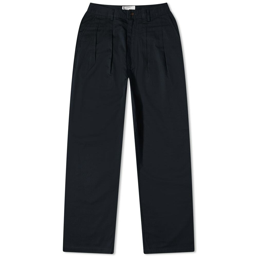 Universal Works Men's Double Pleat Pant in Black Universal Works