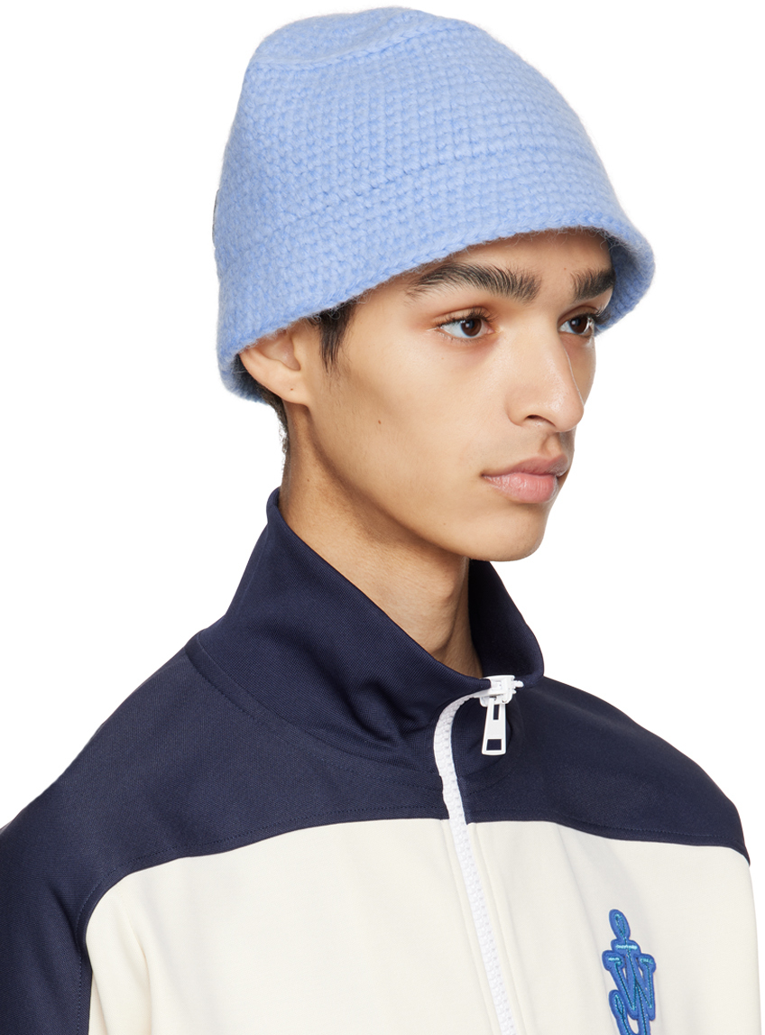 JW Anderson Blue HandKnit Bucket Hat JW Anderson