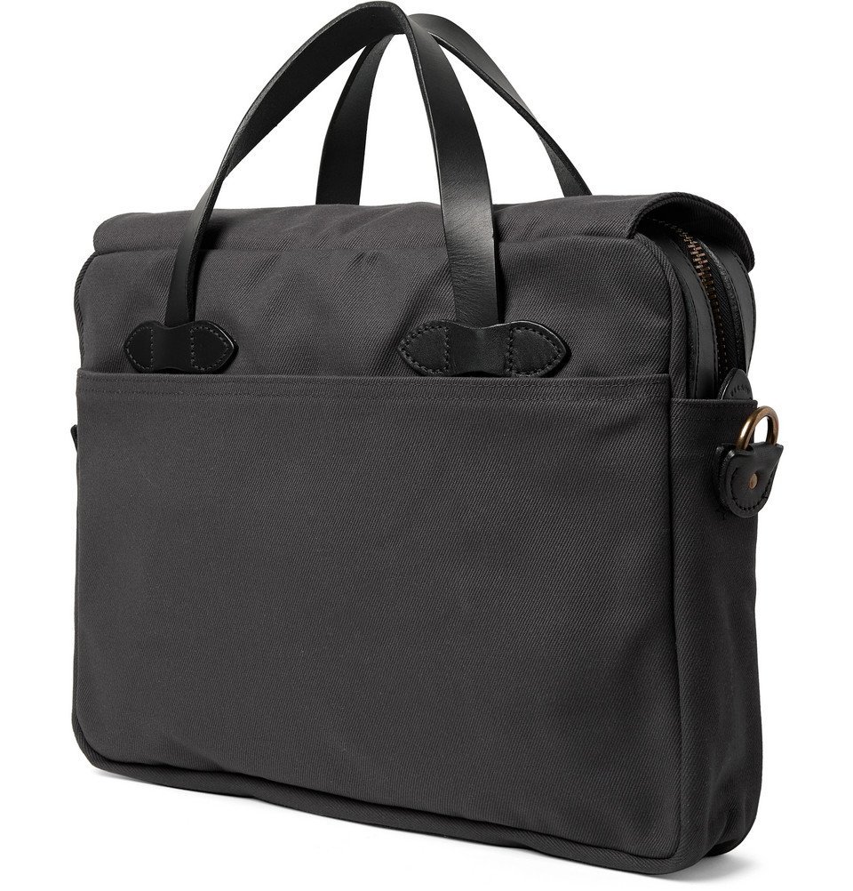 Filson Original LeatherTrimmed Twill Briefcase Charcoal Filson
