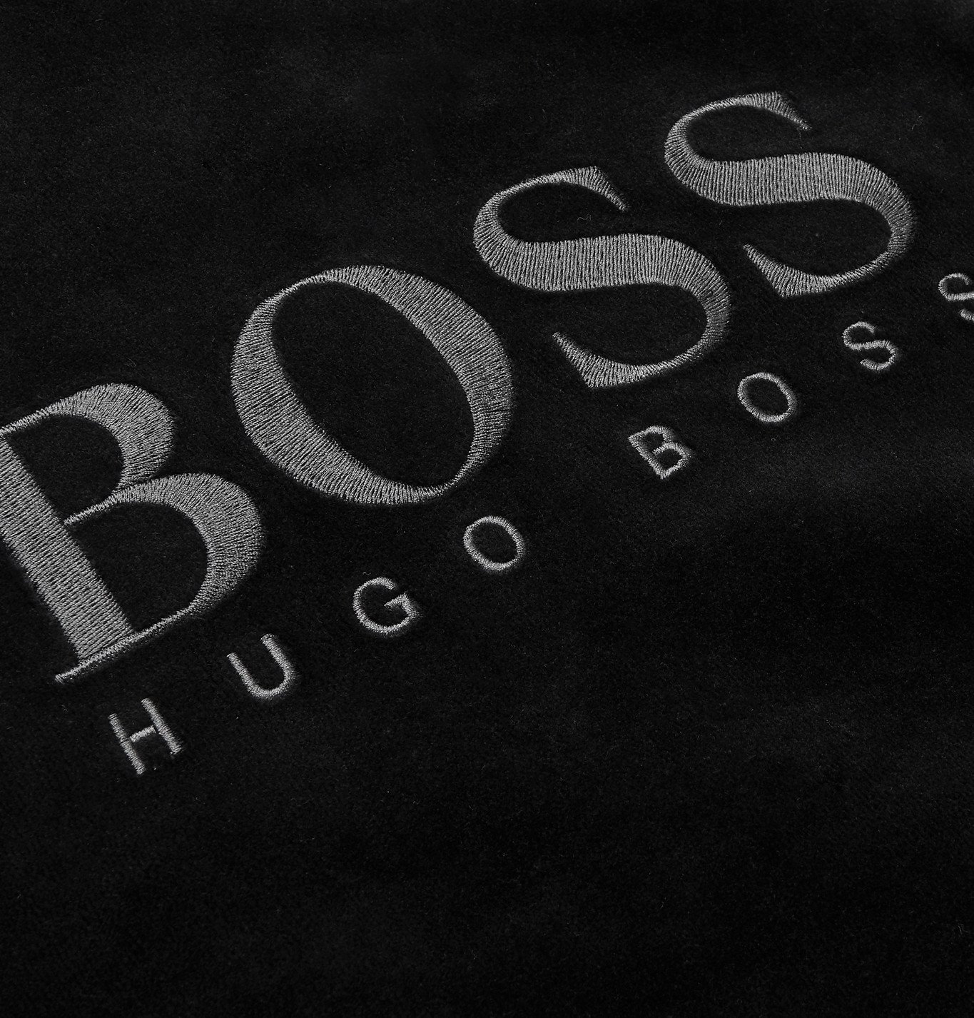 HUGO BOSS - Logo-Embroidered Cotton-Blend Velour Sweatshirt - Black ...