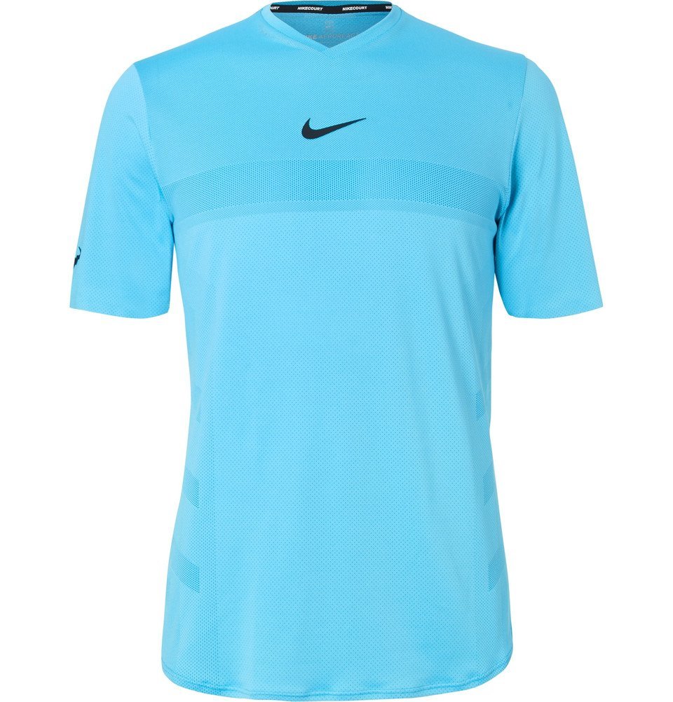 Nike Tennis NikeCourt Rafa AeroReact Tennis TShirt Blue Nike Tennis