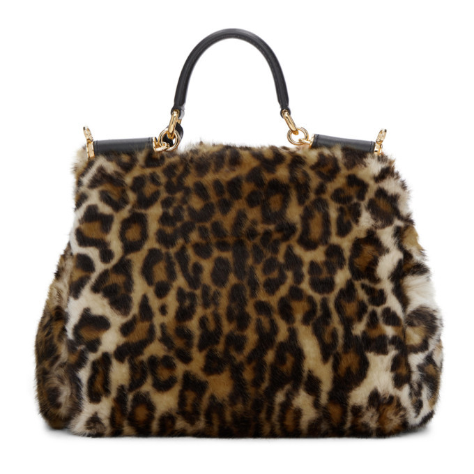 Dolce and Gabbana Multicolor Miss Sicily Leopard Eco-Fur Bag Dolce & Gabbana