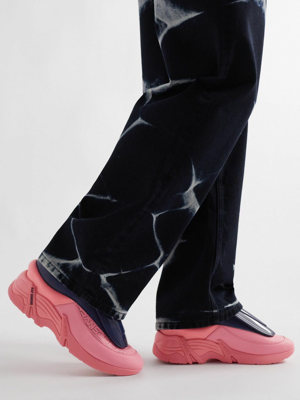 Raf Simons - Antei Shell and PVC-Trimmed Leather Sneakers - Pink Raf Simons