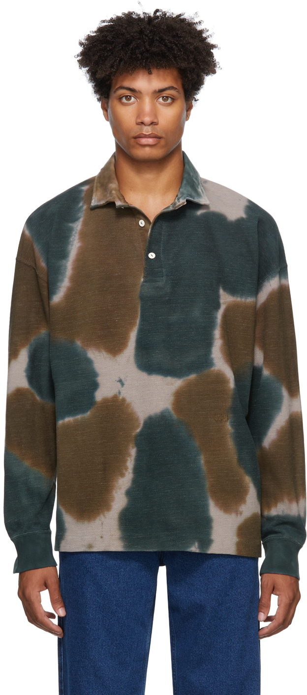 Tie-Dye Rugby Long Sleeve Polo