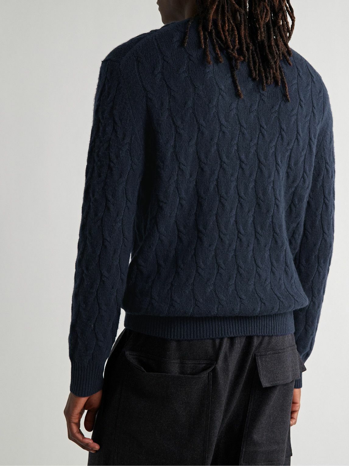 Club Monaco CableKnit Cashmere Sweater Blue Club Monaco