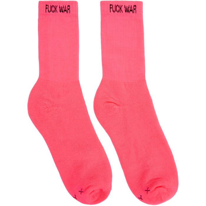 Alyx Two-Pack Pink and Yellow Fuck War Neon Socks
