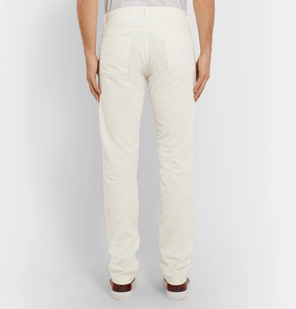 Massimo Alba - Slim-Fit Cotton-Corduroy Trousers - White Massimo Alba