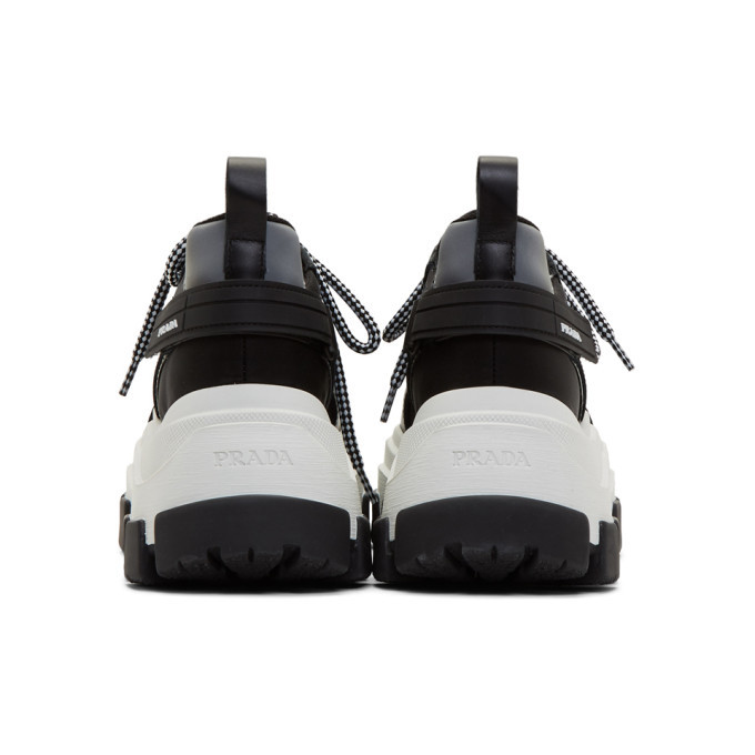 prada black and white chunky sneakers