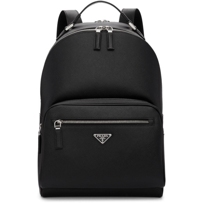 Prada Black Leather Travel Backpack Prada