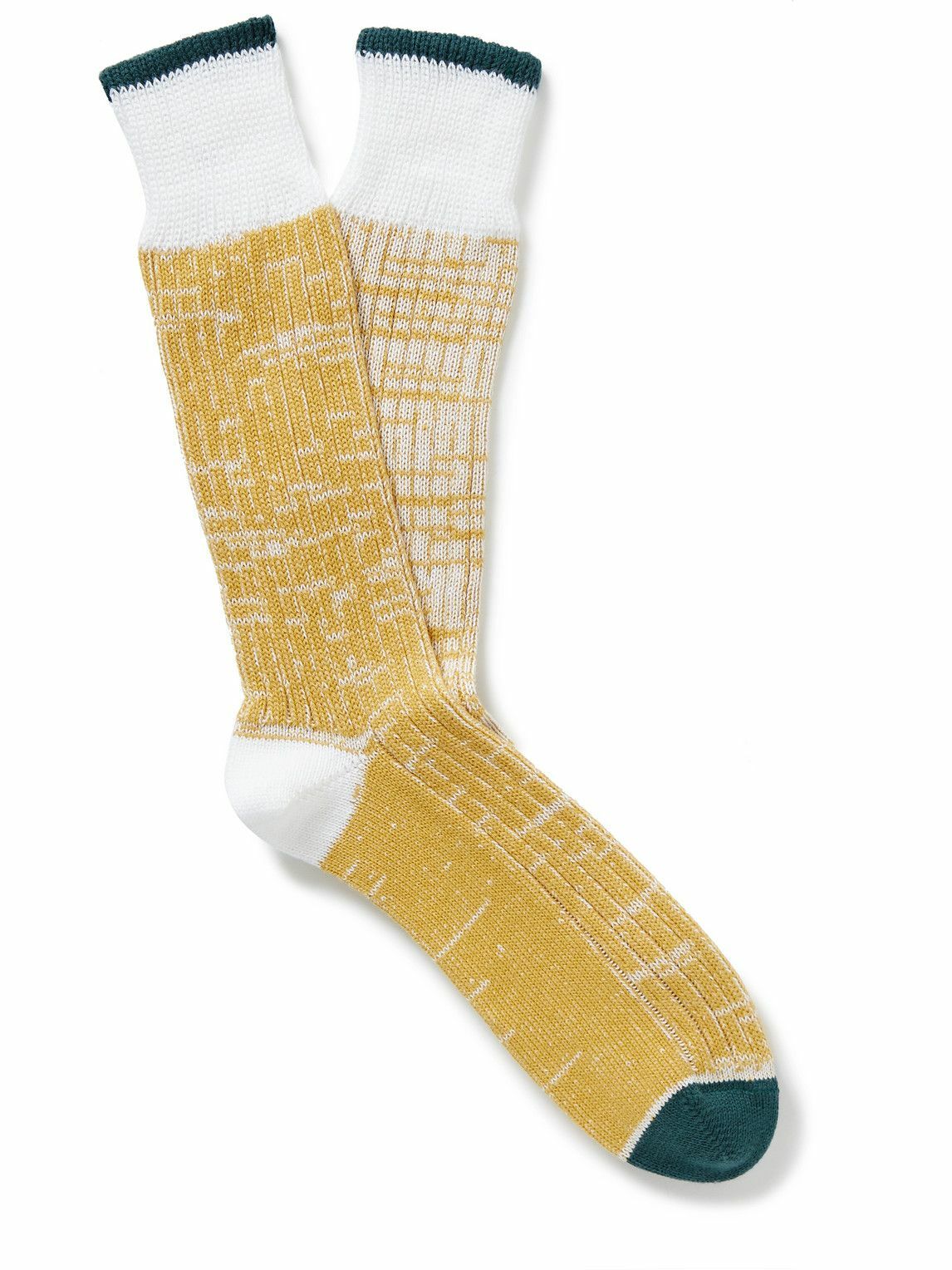 Corgi - Space-Dyed Ribbed Cotton Socks - Yellow Corgi