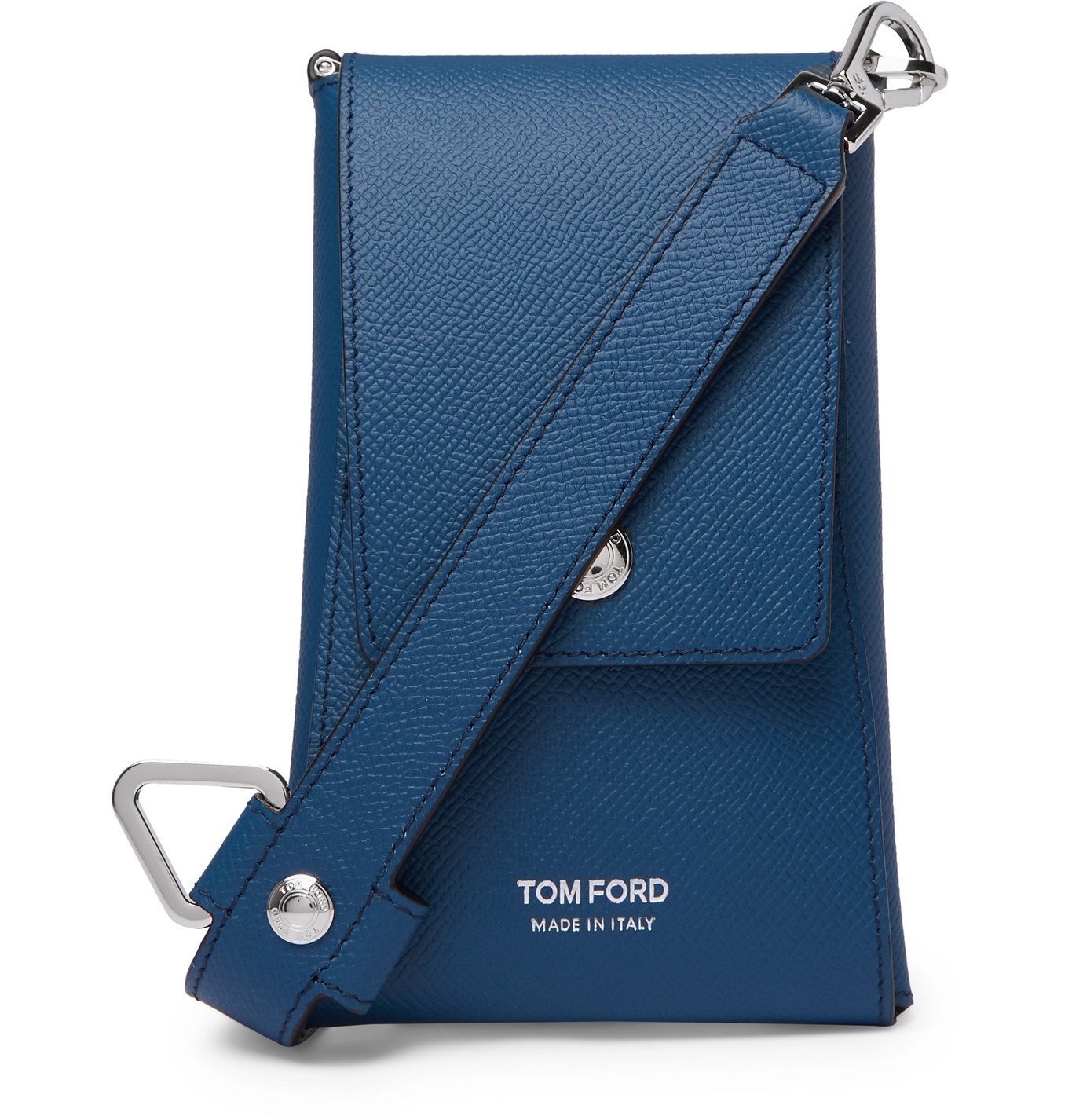 TOM FORD - Full-Grain Leather Pouch - Blue TOM FORD