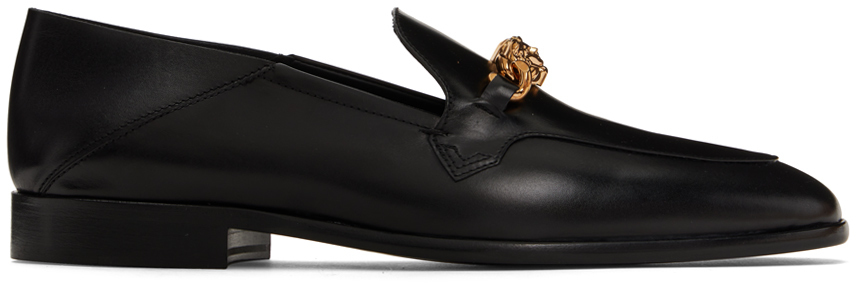 Photo: Versace Black Leather Loafers