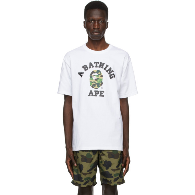 Lab lung Recommended BAPE White Camo College T-Shirt A Bathing Ape