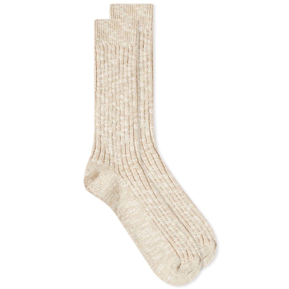 Birkenstock Cotton Slub Sock in Beige/White Birkenstock