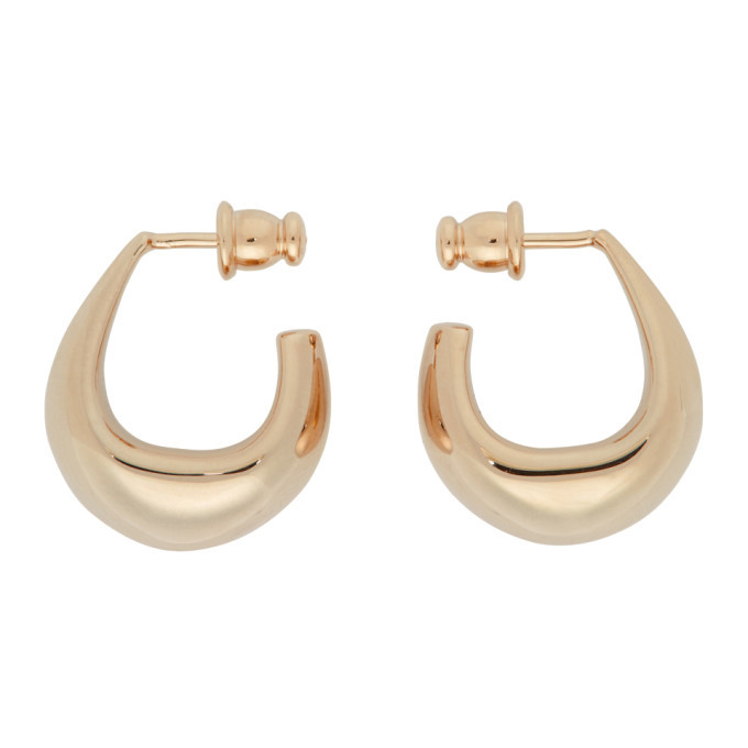 Lemaire Gold Mini Curved Drop Earrings Lemaire