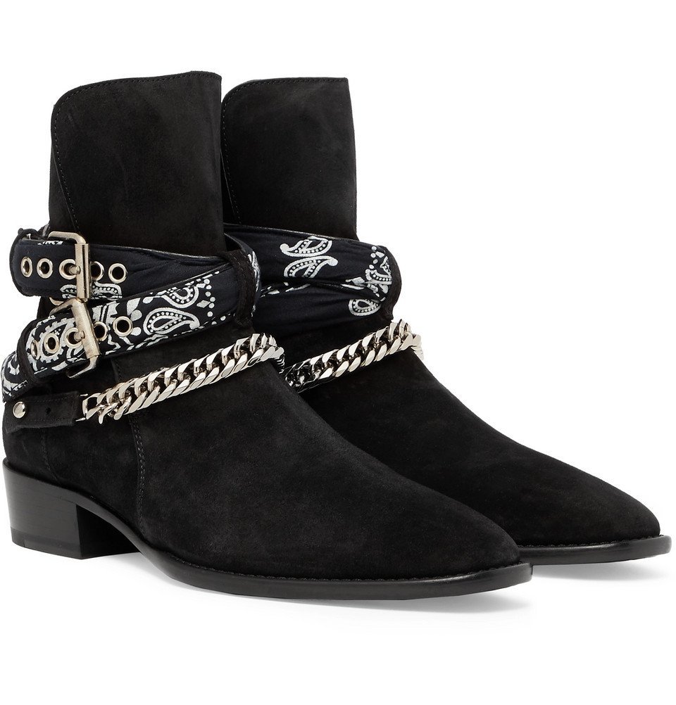 amiri embellished suede jodhpur boots