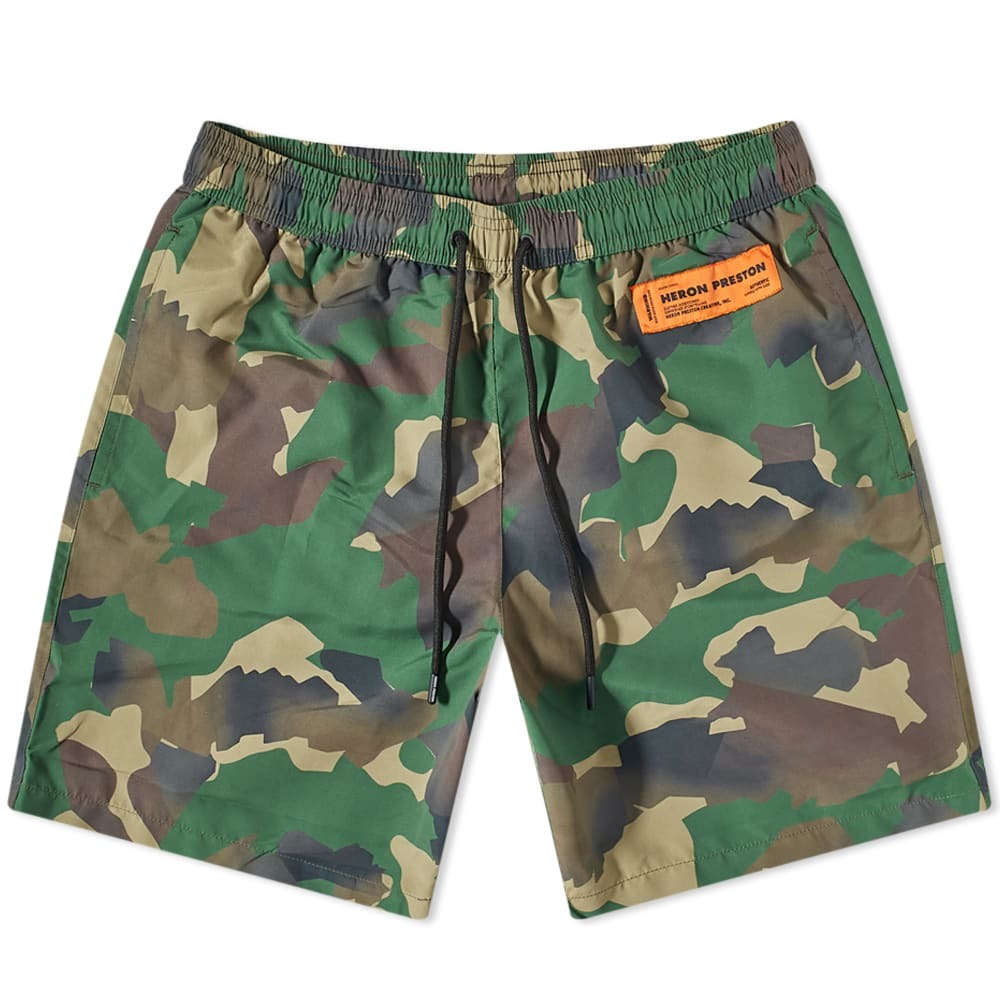 Heron Preston Men's Camo Swim Short in Green Heron Preston