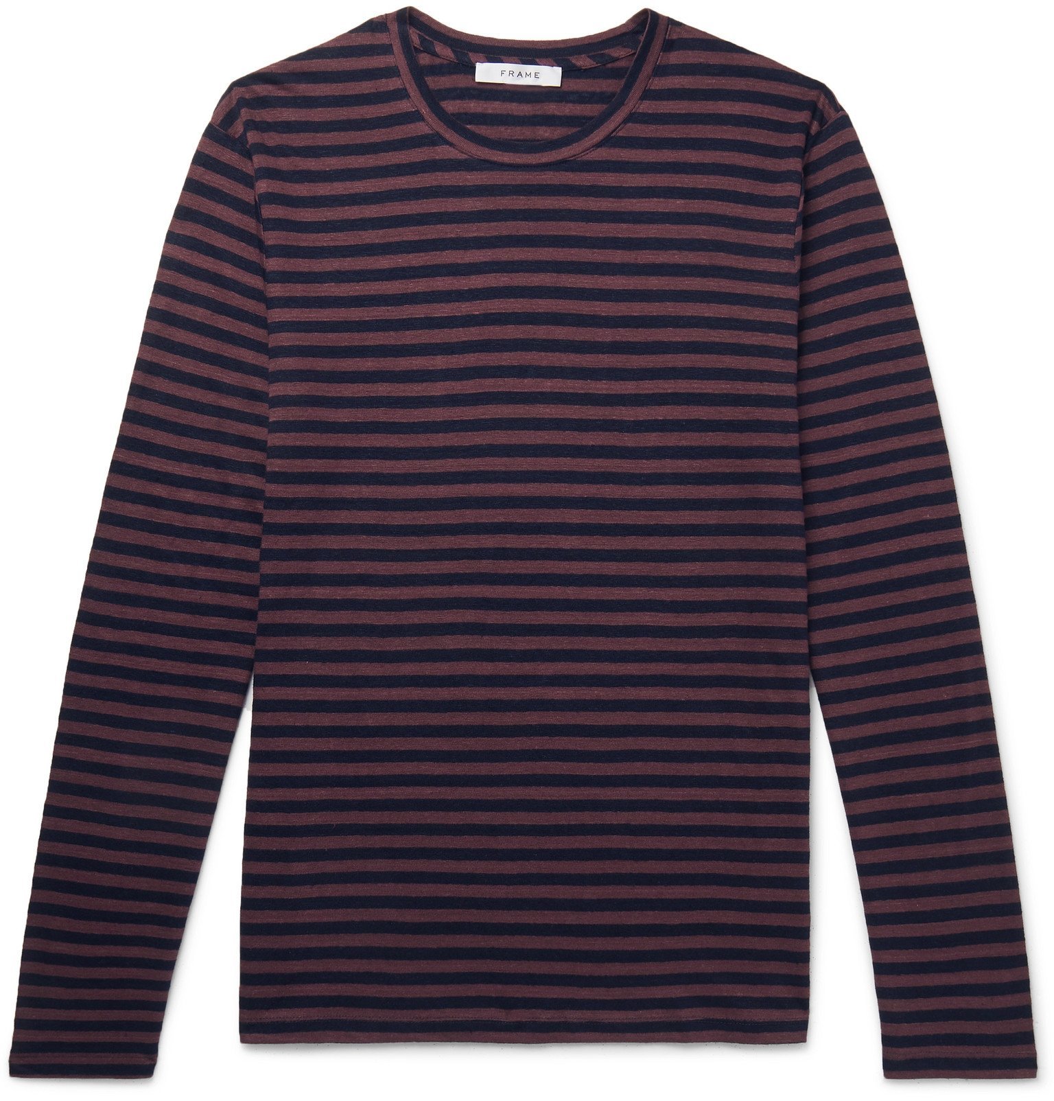 Refined Striped Slub Linen T-Shirt 