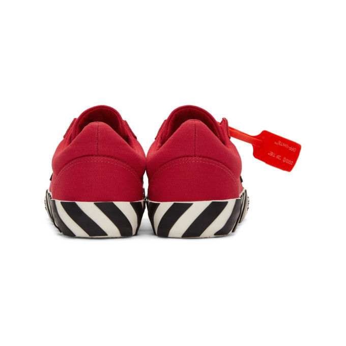 off white striped vulcanized sneakers