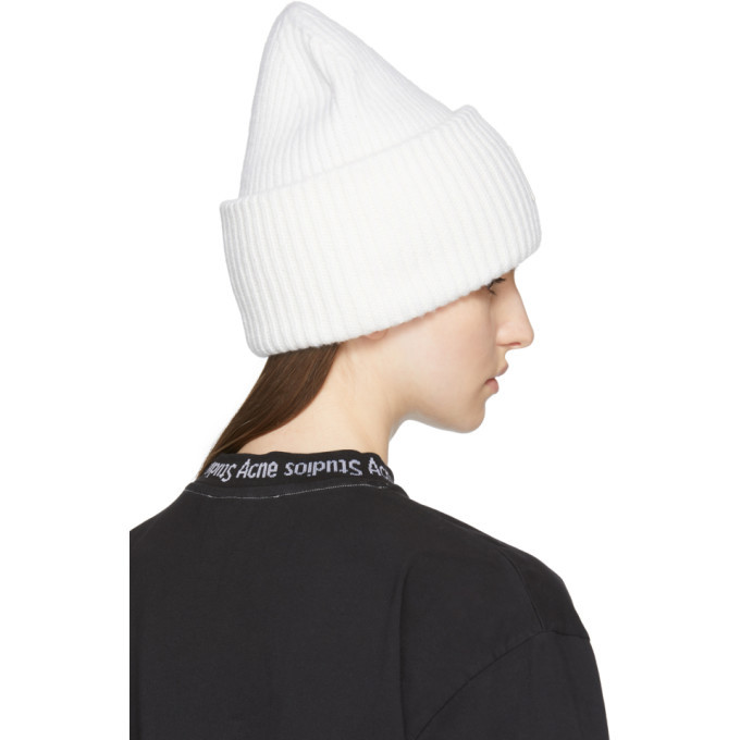 white acne beanie