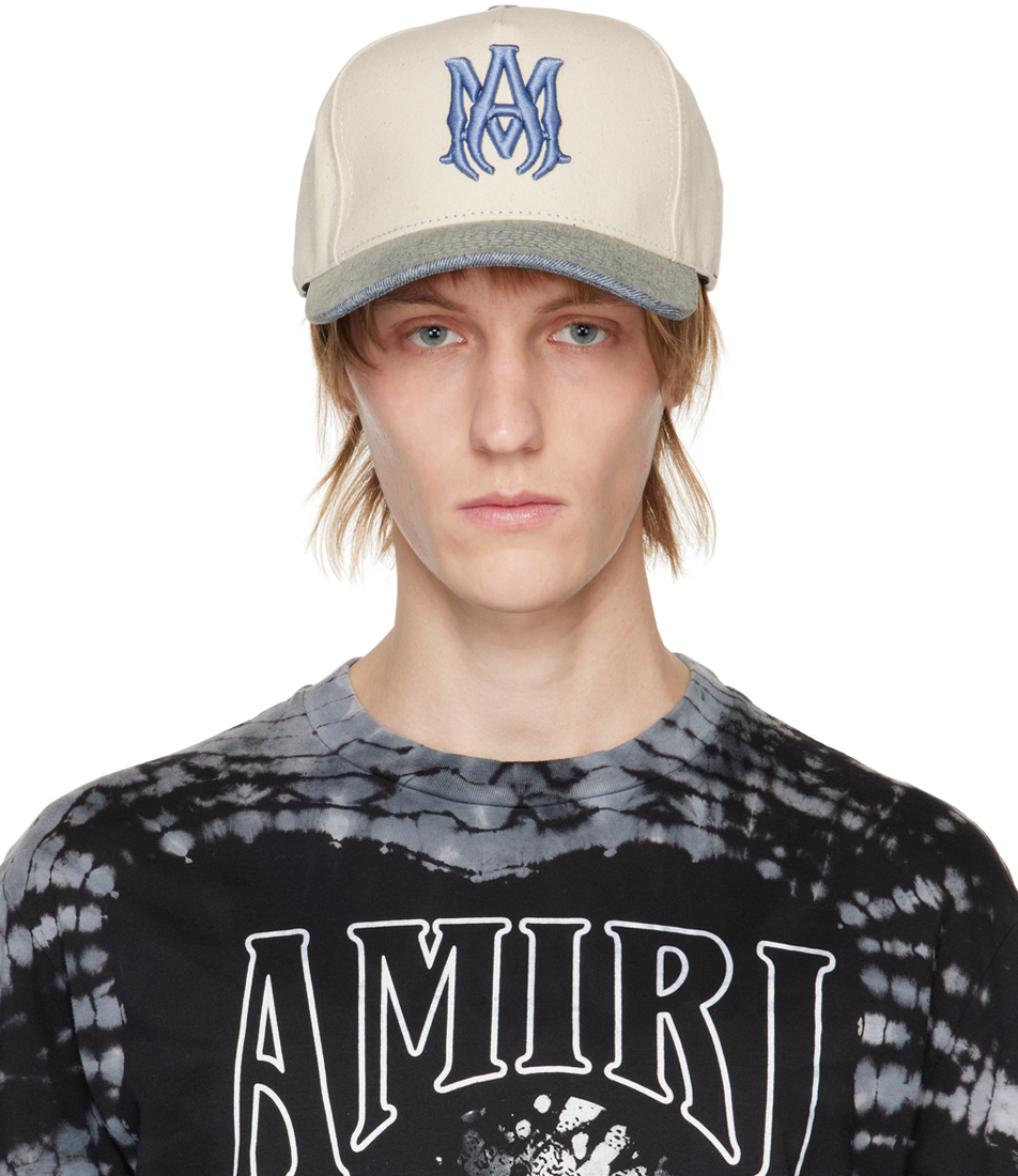 AMIRI Men's Trucker Hat in Black/Carolina Blue Amiri