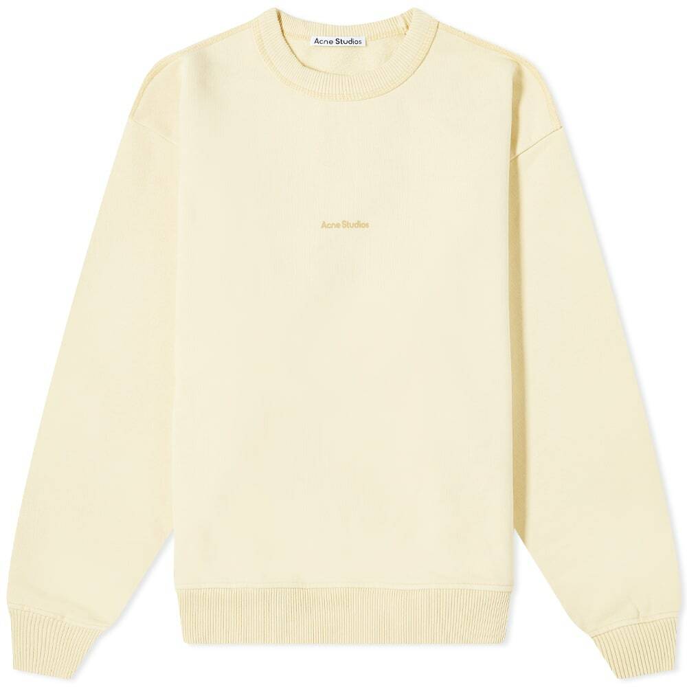 Acne Studios Women's Fierre Stamp Crew Sweat in Vanilla Yellow Acne Studios